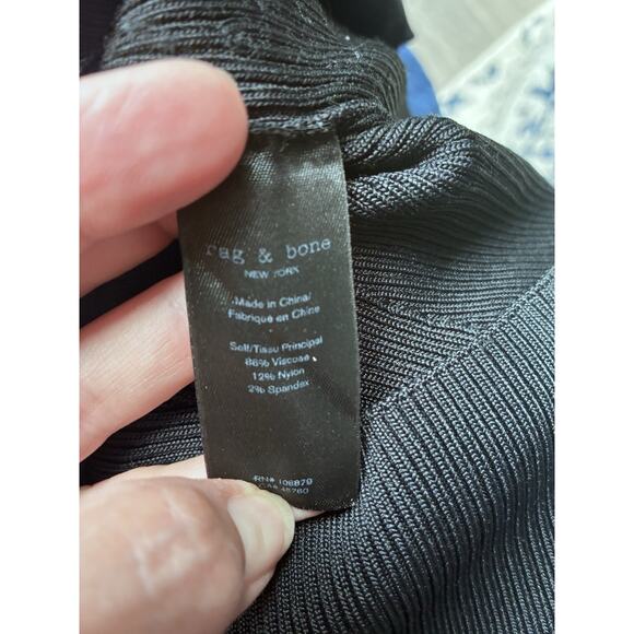 Rag & Bone Black Knit Ribbed Priya Pullover Crew Neck Sweater Size S - Picture 8 of 8